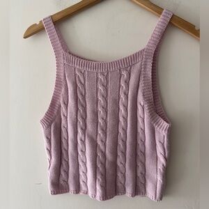 Le Lis Knit Mauve Pink Cropped Tank